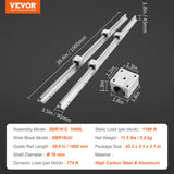 VEVOR Linear Guide Rail Set, SBR16 1000mm, 2 PCS 39.4 in/1000 mm SBR16 Guide Rails and 4 PCS SBR16UU Slide Blocks, Linear Rails and Bearings Kit for