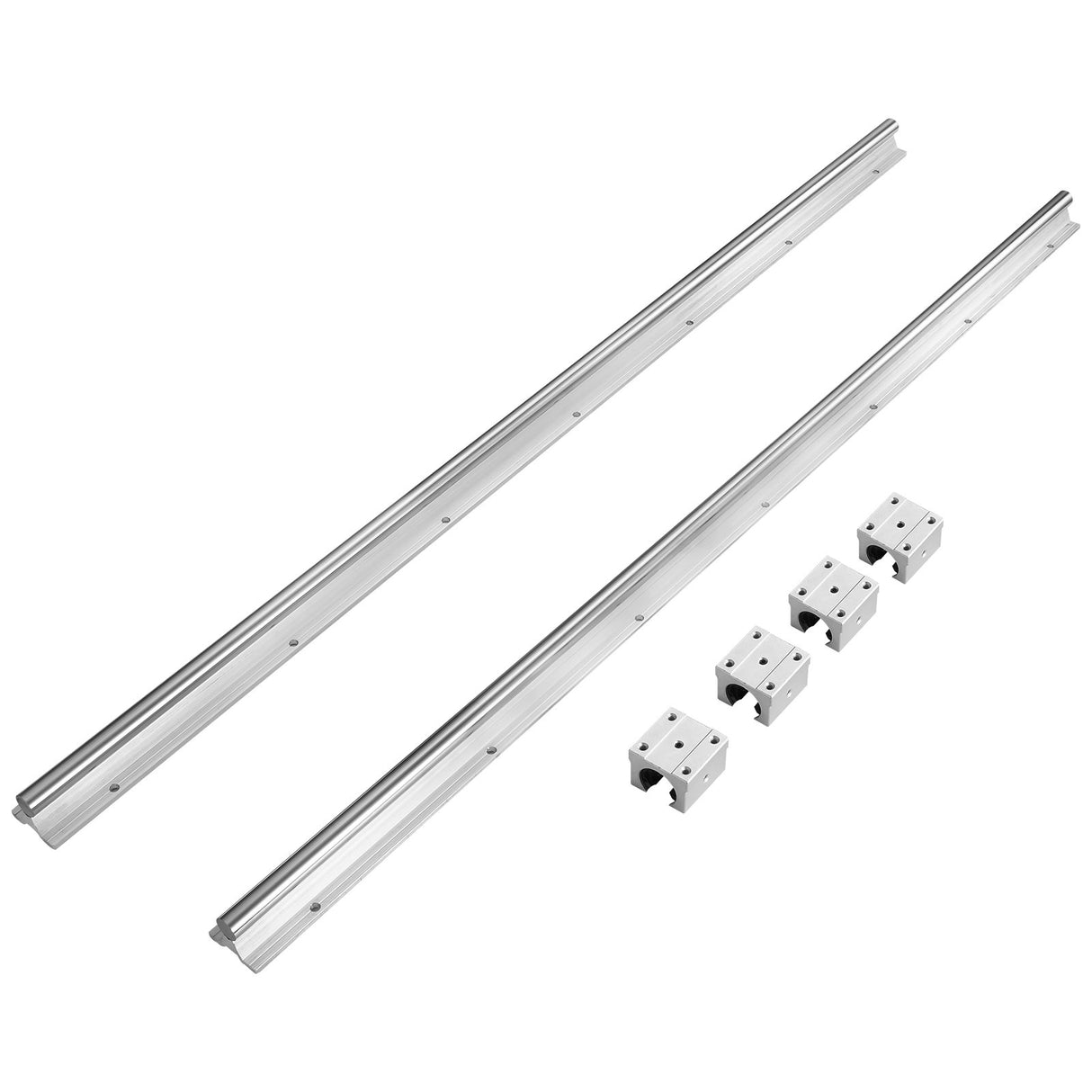 VEVOR Linear Guide Rail Set, SBR16 1000mm, 2 PCS 39.4 in/1000 mm SBR16 Guide Rails and 4 PCS SBR16UU Slide Blocks, Linear Rails and Bearings Kit for