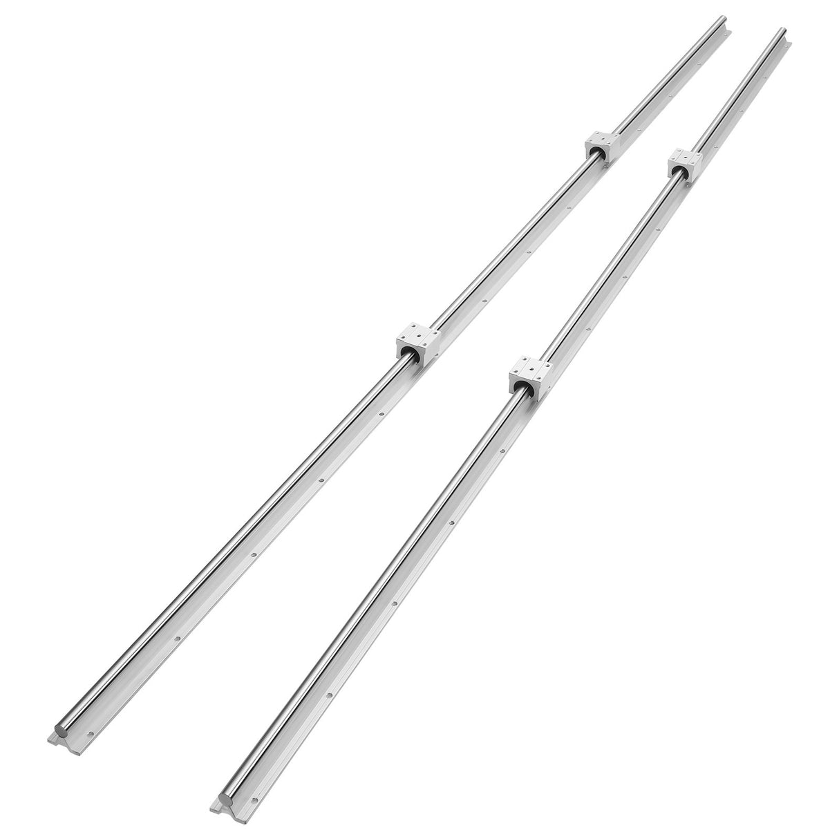 VEVOR Linear Guide Rail Set, SBR20 2200mm, 2 PCS 86.6 in/2200 mm SBR20 Guide Rails and 4 PCS SBR20UU Slide Blocks, Linear Rails and Bearings Kit for