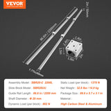 VEVOR Linear Guide Rail Set, SBR20 2200mm, 2 PCS 86.6 in/2200 mm SBR20 Guide Rails and 4 PCS SBR20UU Slide Blocks, Linear Rails and Bearings Kit for Automated Machines DIY Project CNC Router Machines - Close-Up Angle