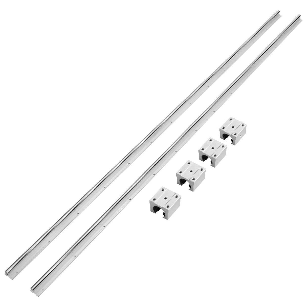 VEVOR Linear Guide Rail Set, SBR20 2200mm, 2 PCS 86.6 in/2200 mm SBR20 Guide Rails and 4 PCS SBR20UU Slide Blocks, Linear Rails and Bearings Kit for