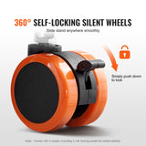 VEVOR Piano Keyboard Stand and Bench Set, Z Style, Heavy-Duty Digital Piano Music Stand and Seat, 250 lbs Capacity with Adjustable Piano Bench Width Height Wheels, Fits for 54-88 Key Electric Pianos - Rear View