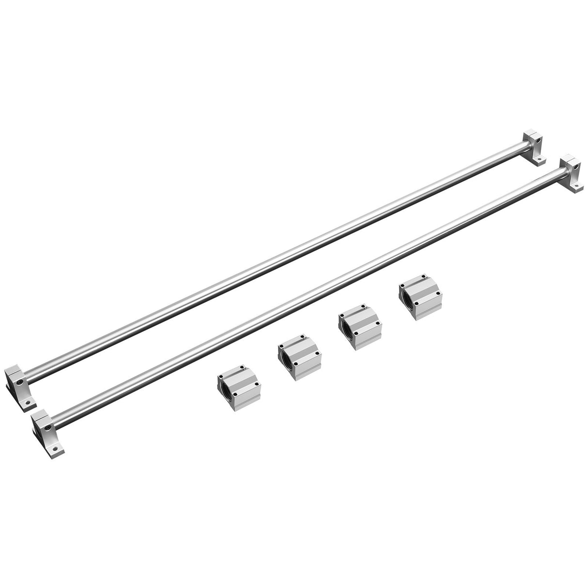 VEVOR Linear Guide Rail Set, SFC20 1200mm, 2 PCS 47.2 in/1200 mm SFC20 Guide Rails 4 PCS SC20 Slide Blocks 4 PCS Rail Supports, Linear Rails and Bearings Kit for Automated Machines CNC DIY Project