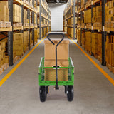680 Lbs Steel Garden Cart on Wheels, Heavy Duty Garden Wagon Cart Pullable, Metal Outdoor Utility Yard Wagon Carts with 10