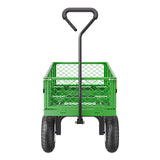 680 Lbs Steel Garden Cart on Wheels, Heavy Duty Garden Wagon Cart Pullable, Metal Outdoor Utility Yard Wagon Carts with 10" Tires, Mesh Removable Sides and 180°Rotating Handle