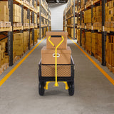 VEVOR 900 Lbs Heavy Duty Steel Garden Cart, Garden Wagon Cart on Wheels, Outdoor Metal Yard Utility Wagon Carts with 10