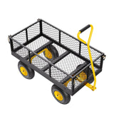 VEVOR 900 Lbs Heavy Duty Steel Garden Cart, Garden Wagon Cart on Wheels, Outdoor Metal Yard Utility Wagon Carts with 10