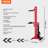 VEVOR Strut Spring Compressor, 4.5 Ton/9920 LBS Hydraulic Jack Capacity, 1 Ton Rated Compression Force, Auto Strut Coil Spring Compressor Tool, Hydraulic Spring Compressor for Strut Spring Removing - Close-Up Angle