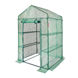 VEVOR Walk-in Green House, 4.6 x 2.4 x  6.7 ft  Greenhouse with Shelves, Set Up in Minutes, High Strength PE Cover with Doors & Windows and Steel Frame, Suitable for Planting and Storage, Green - Extra Image