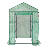 VEVOR Walk-in Green House, 4.6 x 2.4 x  6.7 ft  Greenhouse with Shelves, Set Up in Minutes, High Strength PE Cover with Doors & Windows and Steel Frame, Suitable for Planting and Storage, Green - Extra Image