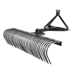 Tow Behind Dethatcher, 1.8m Tow Dethatcher with 36 Steel Tines, 3-Point Lawn Dethatcher Rake with Attachments for Tractor, Landscape Rake for Garden, Farm, Grass