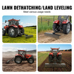Tow Behind Dethatcher, 1.8m Tow Dethatcher with 36 Steel Tines, 3-Point Lawn Dethatcher Rake with Attachments for Tractor, Landscape Rake for Garden, Farm, Grass