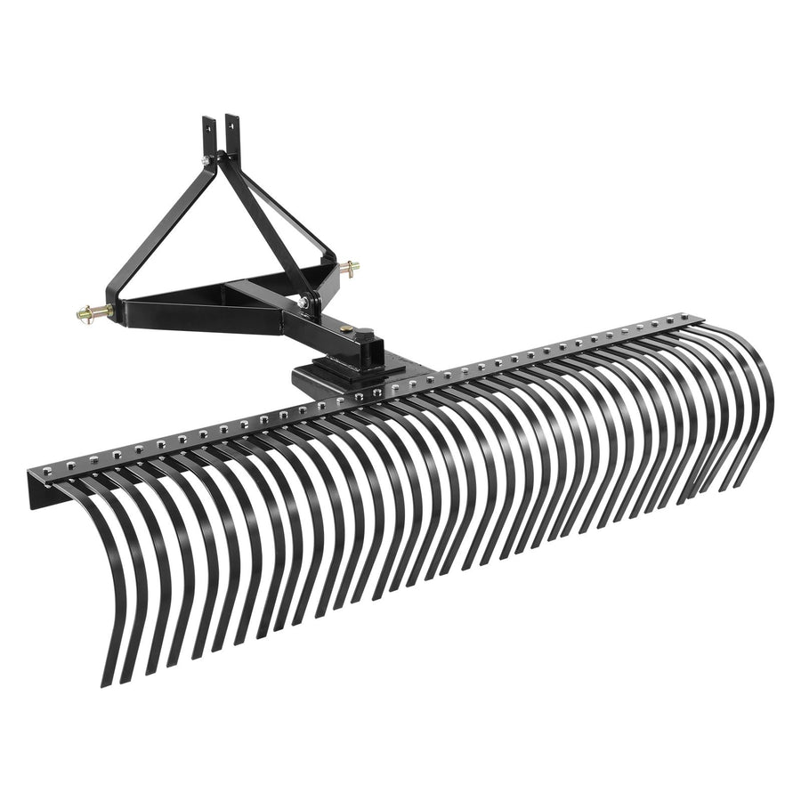 Tow Behind Dethatcher, 1.8m Tow Dethatcher with 36 Steel Tines, 3-Point Lawn Dethatcher Rake with Attachments for Tractor, Landscape Rake for Garden, Farm, Grass