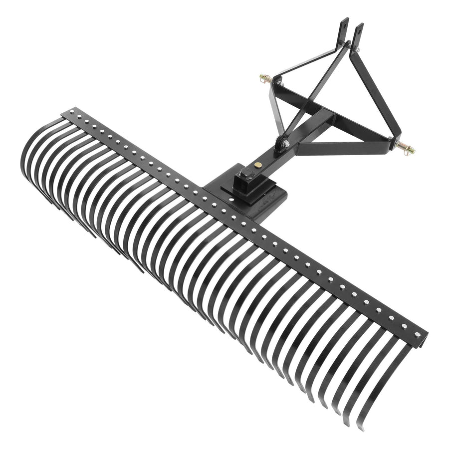 Tow Behind Dethatcher, 1.8m Tow Dethatcher with 36 Steel Tines, 3-Point Lawn Dethatcher Rake with Attachments for Tractor, Landscape Rake for Garden, Farm, Grass