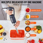 Commercial Immersion Blender, 350W Heavy Duty Hand Mixer, 12 inch Stepless Variable Speed Mixer with Stainless Steel Blade, Multi-Purpose Portable Mixer for Soup, Sauces, Mashed Potatoes, Cream