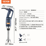VEVOR Commercial Immersion Blender 350W Heavy Duty Hand Mixer for Soup Sauces - Close-Up Angle