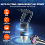 Professional Stick Blender, 500W Powerful Handheld Mixer, Adjustable Speed with Stainless Steel Blade, Versatile Hand Mixer for Soups, Smoothies, Purees, and Baby Food