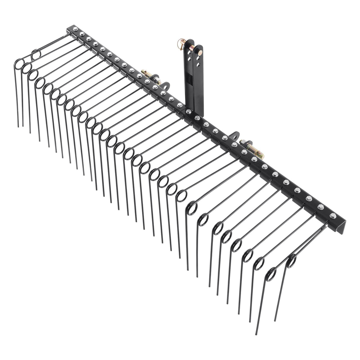 VEVOR Tow Behind Landscape Rake, 1.8m Tow Dethatcher with 32 Steel Tines, Lawn Dethatcher Rake Attaches to Category 1, 3 Point Hitch for Tractor, for Leaves, Pine Needles, Straw, and Grass