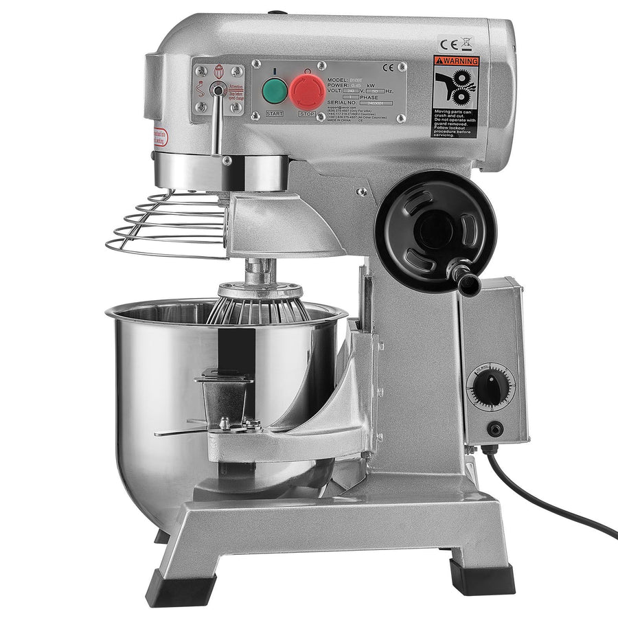 Professional Kitchen Mixer, 10Qt Capacity with Timer, 450W Stainless Steel Bowl Durable Electric Mixer for Commercial Use, 3 Speed Options 113/184/341 RPM, Includes Dough Hook & Whisk