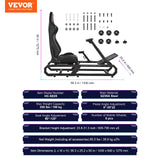 VEVOR Heavy Duty Racing Wheel Stand for Logitech G923/G920/G29 Max330LBS Compact - Close-Up Angle
