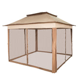 VEVOR Outdoor Canopy Gazebo Tent, Portable Canopy Shelter with 11\'x11\' Large Shade Space for Party, Backyard, Patio Lawn and Garden, 4 Sandbags, Carrying Bag and Netting Included, Brown - Extra Image
