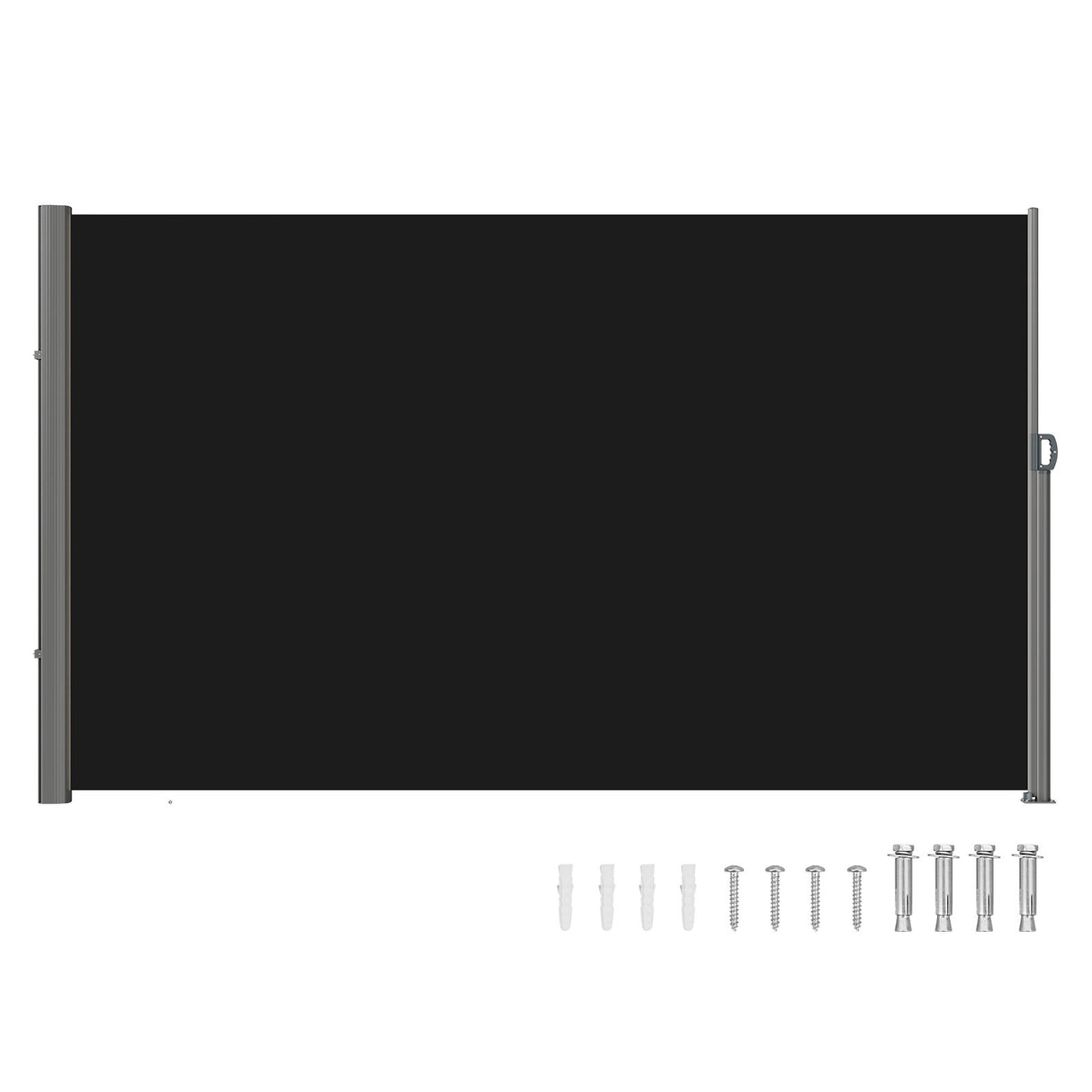 VEVOR Retractable Side Awning, 160X300cm Aluminum Outdoor Privacy Screen, 280g Polyester Water-proof Retractable Patio Screen, UV 30+ Room Divider