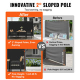 VEVOR Retractable Side Awning, 160X300cm Aluminum Outdoor Privacy Screen, 280g Polyester Water-proof Retractable Patio Screen, UV 30+ Room Divider Wind Screen for Patio, Backyard, Balcony, Black - Side View