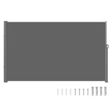 Retractable Side Awning, 160X300m Aluminum Outdoor Privacy Screen, 280g Polyester Water-proof Retractable Patio Screen, UV 30+ Room Divider Wind Screen for Patio, Backyard, Balcony, Gray