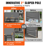 VEVOR Retractable Side Awning, 160X300m Aluminum Outdoor Privacy Screen, 280g Polyester Water-proof Retractable Patio Screen, UV 30+ Room Divider Wind Screen for Patio, Backyard, Balcony, Gray - Side View
