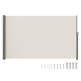 VEVOR Retractable Side Awning,160X300cm Aluminum Outdoor Privacy Screen, 280g Polyester Water-proof Retractable Patio Screen, UV 30+ Room Divider Wind