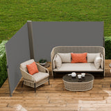 VEVOR Retractable Side Awning, 160X600cm Aluminum Outdoor Privacy Screen, 280g Polyester Water-proof Retractable Patio Screen, UV 30+ Room Divider
