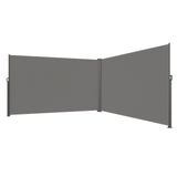 VEVOR Retractable Side Awning, 160X600cm Aluminum Outdoor Privacy Screen, 280g Polyester Water-proof Retractable Patio Screen, UV 30+ Room Divider