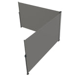 VEVOR Retractable Side Awning, 160X600cm Aluminum Outdoor Privacy Screen, 280g Polyester Water-proof Retractable Patio Screen, UV 30+ Room Divider Wind Screen for Patio, Backyard, Balcony, Gray - Extra Image