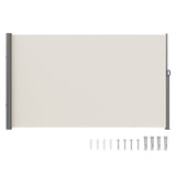 VEVOR Retractable Side Awning,180X300cm Aluminum Outdoor Privacy Screen, 280g Polyester Water-proof Retractable Patio Screen, UV 30+ Room Divider Wind Screen for Patio, Backyard, Balcony, Beige