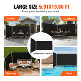 VEVOR Retractable Side Awning, 180X600cm Aluminum Outdoor Privacy Screen, 280g Polyester Water-proof Retractable Patio Screen, UV 30+ Room Divider Wind Screen for Patio, Backyard, Balcony, Black - Rear View