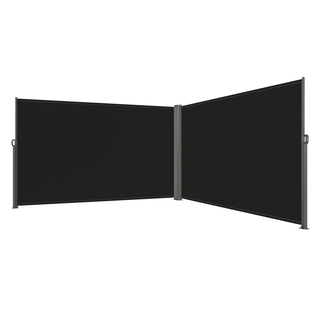 VEVOR Retractable Side Awning, 180X600cm Aluminum Outdoor Privacy Screen, 280g Polyester Water-proof Retractable Patio Screen, UV 30+ Room Divider Wind Screen for Patio, Backyard, Balcony, Black