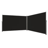 VEVOR Retractable Side Awning, 180X600cm Aluminum Outdoor Privacy Screen, 280g Polyester Water-proof Retractable Patio Screen, UV 30+ Room Divider Wind Screen for Patio, Backyard, Balcony, Black - Extra Image