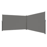 VEVOR Retractable Side Awning, 180X600cm Aluminum Outdoor Privacy Screen, 280g Polyester Water-proof Retractable Patio Screen, UV 30+ Room Divider Wind Screen for Patio, Backyard, Balcony, Gray - Extra Image