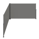 VEVOR Retractable Side Awning, 180X600cm Aluminum Outdoor Privacy Screen, 280g Polyester Water-proof Retractable Patio Screen, UV 30+ Room Divider Wind Screen for Patio, Backyard, Balcony, Gray - Extra Image