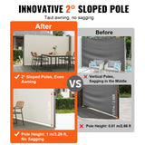 VEVOR Retractable Side Awning, 180X600cm Aluminum Outdoor Privacy Screen, 280g Polyester Water-proof Retractable Patio Screen, UV 30+ Room Divider Wind Screen for Patio, Backyard, Balcony, Beige - Side View