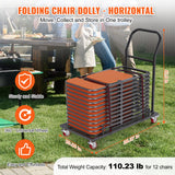 VEVOR 12 Chairs Folding Chair Storage Dolly Folding Chairs Rack Heavy Duty Iron - Front View