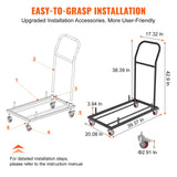 VEVOR 12 Chairs Folding Chair Storage Dolly Folding Chairs Rack Heavy Duty Iron - Rear View
