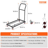 VEVOR 12 Chairs Folding Chair Storage Dolly Folding Chairs Rack Heavy Duty Iron - Close-Up Angle