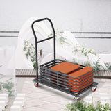 VEVOR 12 Chairs Folding Chair Storage Dolly Folding Chairs Rack Heavy Duty Iron - Low Angle