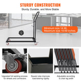 VEVOR Folding Chair Dolly, Iron Commercial Cart with 12 Chairs Capacity, Folding Chairs Rack Trolley with 4 Casters, Storage Transport Dolly for Flat