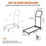 VEVOR Folding Chair Dolly, Iron Commercial Cart with 12 Chairs Capacity, Folding Chairs Rack Trolley with 4 Casters, Storage Transport Dolly for Flat