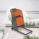 VEVOR Folding Chair Dolly, Iron Commercial Cart with 12 Chairs Capacity, Folding Chairs Rack Trolley with 4 Casters, Storage Transport Dolly for Flat