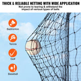 VEVOR Baseball Batting Netting, Professional Softball Baseball Batting Hitting Training Net, Practice Portable Pitching Cage Net with Door & Carry Bag - Side View