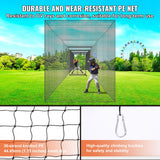VEVOR Baseball Batting Netting, Professional Softball Baseball Batting Hitting Training Net, Practice Portable Pitching Cage Net with Door & Carry Bag - Top-Down View