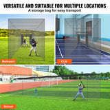 VEVOR Baseball Batting Netting, Professional Softball Baseball Batting Hitting Training Net, Practice Portable Pitching Cage Net with Door & Carry Bag - 45-Degree Angle
